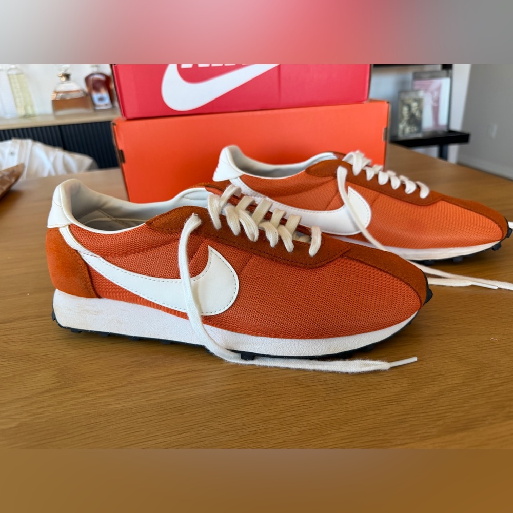 Nike Orange Low-Top Sneaker with White Swoosh - Picture 3 of 9